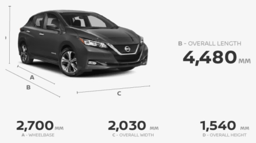 Nissan Leaf Dimensions 2019, HD Png Download, Free Download