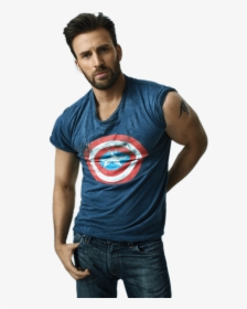 Chris Evans Captain America T Shirt - Captain America Chris Evans Png, Transparent Png, Free Download