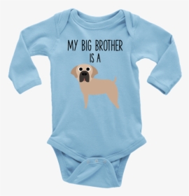 My Big Brother Is A Mastiff Long Sleeve Baby Onesie, - Infant Bodysuit, HD Png Download, Free Download