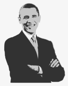 Standing,human Behavior,monochrome Photography - Obama Vector Png, Transparent Png, Free Download