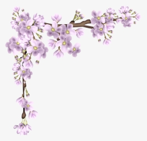 Transparent Purple Flower Border, HD Png Download, Free Download