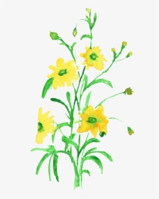 Water Yellow Flower Branch Transparent Decorative - Artificial Flower, HD Png Download, Free Download