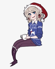 “ It"s Ya Girl Luna In An Ugly Christmas Sweater - Anime Girl Christmas Sweater, HD Png Download, Free Download