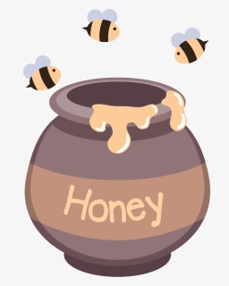 Baby Winnie The Pooh Eating from a Honey Pot .SVG