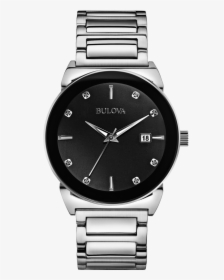 Bulova Women"s Black Steel Watch - Bulova Diamond Silver Mens Watch 40mm, HD Png Download, Free Download