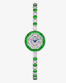A Emeralds And Diamond Watch With Round Brilliant Shape - Circle, HD Png Download, Free Download