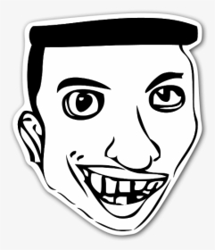 Memes Big Nose Happy Sticker - High Rage Face, HD Png Download, Free Download