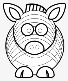 Zebra - Clipart - Black - And - White - Cow Cartoon Drawing Transparent, HD Png Download, Free Download