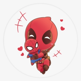 Deadpool Clipart Head - Spiderman And Deadpool Cute, HD Png Download, Free Download