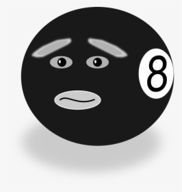 Pool Ball Number Eight With Face Svg Clip Arts - Black Ball With Face, HD Png Download, Free Download