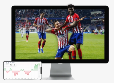 Computer Screen Of Atlético De Madrid Players Celebrating - Saul Niguez Super Cup Celebration, HD Png Download, Free Download
