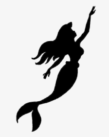 Mermaid Tail Black And White Clipart Clipartfox Transparent - Little Mermaid Silhouette, HD Png Download, Free Download