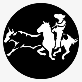 Calf Roping Mustang Gobo Metal Cowboy - Coleadero Logo, HD Png Download, Free Download