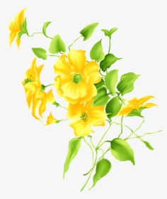 Yellow Flower Drawing Clip Art - Yellow Flowers Drawing Transparent, HD Png Download, Free Download