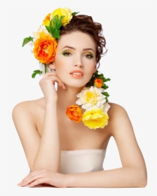 Women And Flowers Png, Transparent Png, Free Download