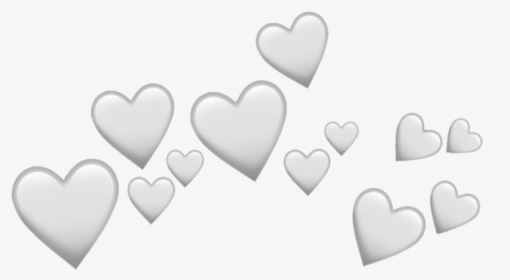 #grey #heart #hearts #crown #icon #overlay #tumblr - White Hearts Transparent Background, HD Png Download, Free Download