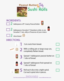 Peanut Butter And Jelly Sushi Rolls, Recipe Book And - Peanut Butter And Jelly Sushi, HD Png Download, Free Download