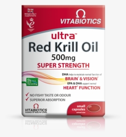 Ultra Red Krill Oil - Vitabiotics Ultra Red Krill Oil 500mg, HD Png Download, Free Download