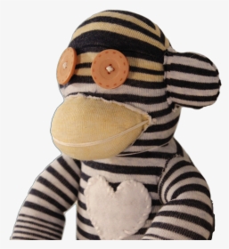 Handmade Sock Monkey Plush Toy With Funky Pattern Socks - Stuffed Toy, HD Png Download, Free Download