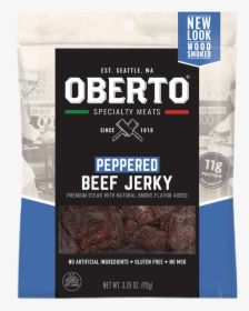 Peppered-front - Oberto Butchers Cut Bacon Jerky, HD Png Download, Free Download