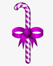 Candy Cane Stick Red Ribbon Purple Clipart Free Transparent - Candy Cane Clipart, HD Png Download, Free Download