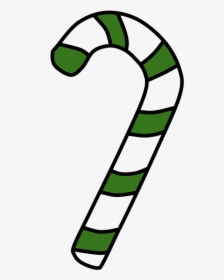 Candy Cane, Green, White - Cartoon Red And White Candy Cane, HD Png Download, Free Download