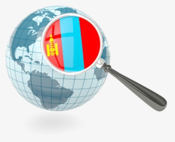Magnified Flag With Blue Globe - Belgium On A Globe, HD Png Download, Free Download