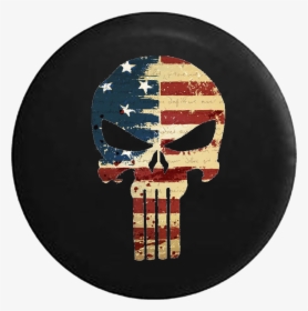 American Flag Tattered Distressed Tactical Punisher - Jeep, HD Png Download, Free Download