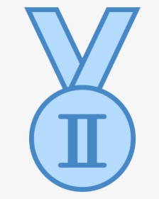 This Icon Represents A Medal For Silver In The Olympics - Синяя Иконка Место Png, Transparent Png, Free Download