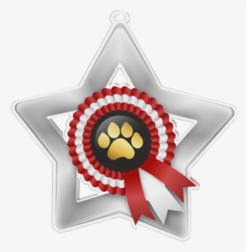 Dog Show Rosette Mini Star Silver Medal - Emblem, HD Png Download, Free Download
