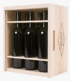 Premium 6 Bottle Pinewood Sliding Lid Wine Box With - Wine Box Png, Transparent Png, Free Download