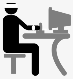 Computer Icons Clip Art - Person Sitting At Desk Clipart, HD Png Download, Free Download