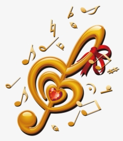 #mq #gold #music #notes #note #bow - Music Note With A Biw, HD Png Download, Free Download