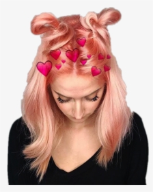 Transparent Hearts Png Tumblr - Pastel Peach Hair Color, Png Download, Free Download
