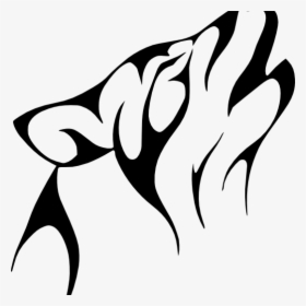 Wolf Outline Png - Simple Tribal Wolf Tattoo, Transparent Png, Free Download