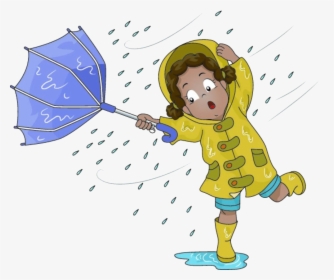 Rain Images Cartoon - Windy And Rainy Clipart, HD Png Download, Free Download