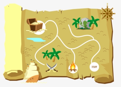 Map For Island Treasure Looking Maps Clipart - Treasure Hunt Map Png, Transparent Png, Free Download