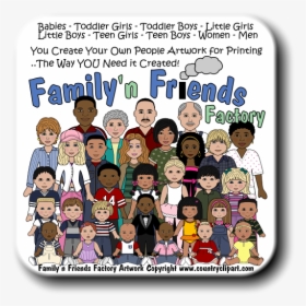 1 4 2 8 Factory Babies - African American Family And Friends Clipart, HD Png Download, Free Download
