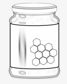 Honey Jar Black White Line Art 555px - Honey Jar Coloring Page, HD Png Download, Free Download