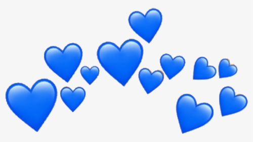 #blue #cute #aesthetic #blueaesthetic #heart #hearts - Black Heart Crown, HD Png Download, Free Download