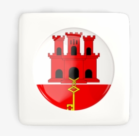 Square Icon With Round Flag - Gibraltar Flag, HD Png Download, Free Download