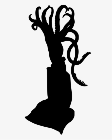 Giant Squid Silhouette Clip Art - Squid Clipart Silhouette Transparent, HD Png Download, Free Download