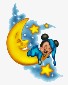 Mq Blue Mickey Mickeymouse Baby Moon - Baby Mickey Mouse Moon, HD Png Download, Free Download