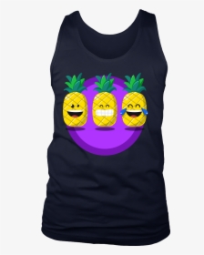 Funny Cartoon Fruit Feeling Mood Happy Pineapple Face - One Piece Zoro Tank Top, HD Png Download, Free Download