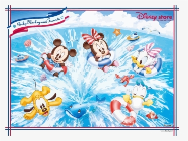 Baby Mickey And Friends Summer Fun Disney Picture Wallpaper - Mickey And Minnie Summer, HD Png Download, Free Download