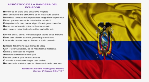 Transparent Bandera Peruana Png - Acrostico De La Bandera Del Ecuador, Png Download, Free Download