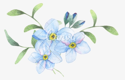 Blue Flower Border Png -flower Painting Stock Photography - Watercolour Flowers Transparent Background, Png Download, Free Download