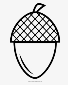 Acorn Coloring Page - Outline Tennis Racket Clipart, HD Png Download, Free Download