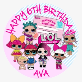 Lol Doll Round Edible Cake Topper - Doll Lol Birthday Cake, HD Png Download, Free Download