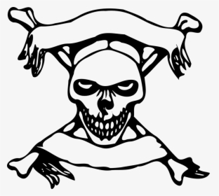 Skull, Cross Bones, Banners, Symbol, Danger, Pirate - Logo Tengkorak Png, Transparent Png, Free Download